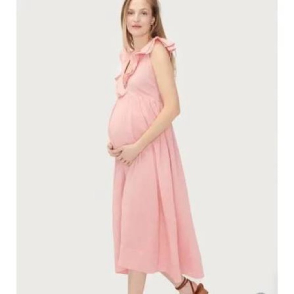 Hatch Soft Pink Midi Maternity Dress NWT Large